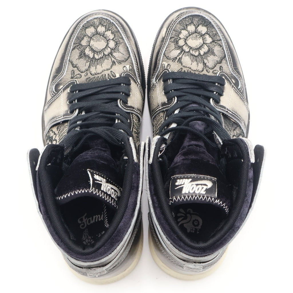 NIKE(ナイキ) AIR JORDAN 1 HIGH ZOOM CMFT 2 Dia De Muertos エアジョーダン1 ハイカットスニーカー ディアデムエルトス グレー US8.5/26.5cm FQ8155-010