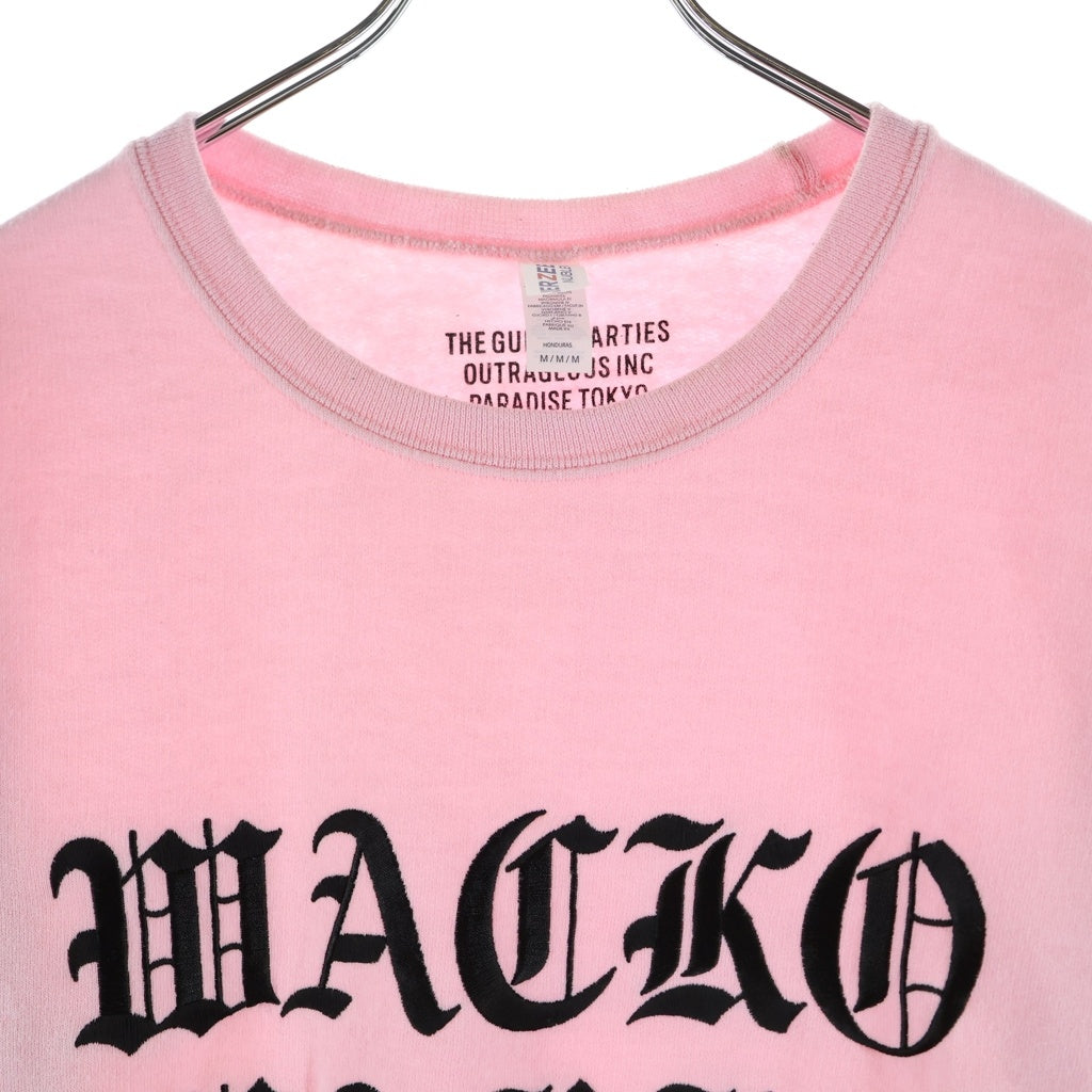 WACKO MARIA(ワコマリア) 22AW CREW NECK SWEAT SHIRT TYPE-1 ロゴエンブロイダリー クルーネックスウェットシャツ トレーナー ピンク 22FW-WMC-SS01