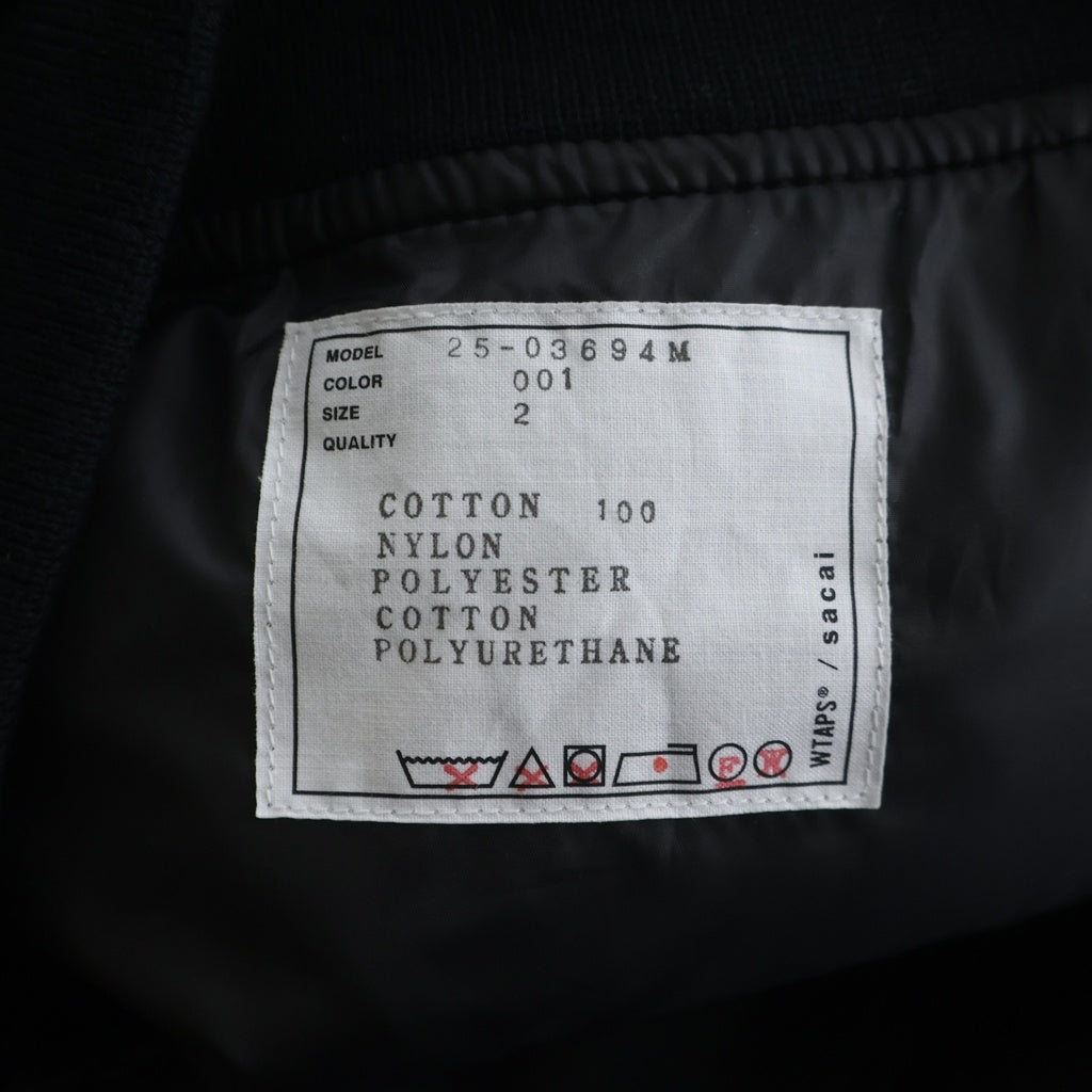 Sacai(サカイ) 25SS ×WTAPS COTTON BACK SATIN JACKET ダブルタップス コットン バック サテン ワークジャケット ブラック 25-03694M