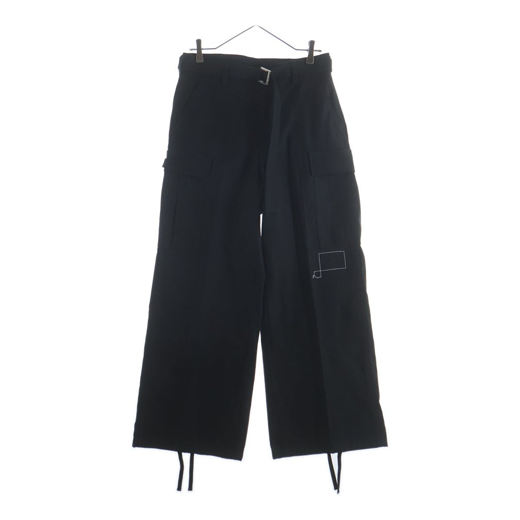 Sacai(サカイ) 25SS ×WTAPS COTTON BACK SATIN PANTS ダブルタップス コットン バック サテン カーゴパンツ ブラック 25-03695M