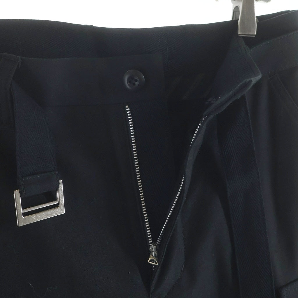 Sacai(サカイ) 25SS ×WTAPS COTTON BACK SATIN PANTS ダブルタップス コットン バック サテン カーゴパンツ ブラック 25-03695M