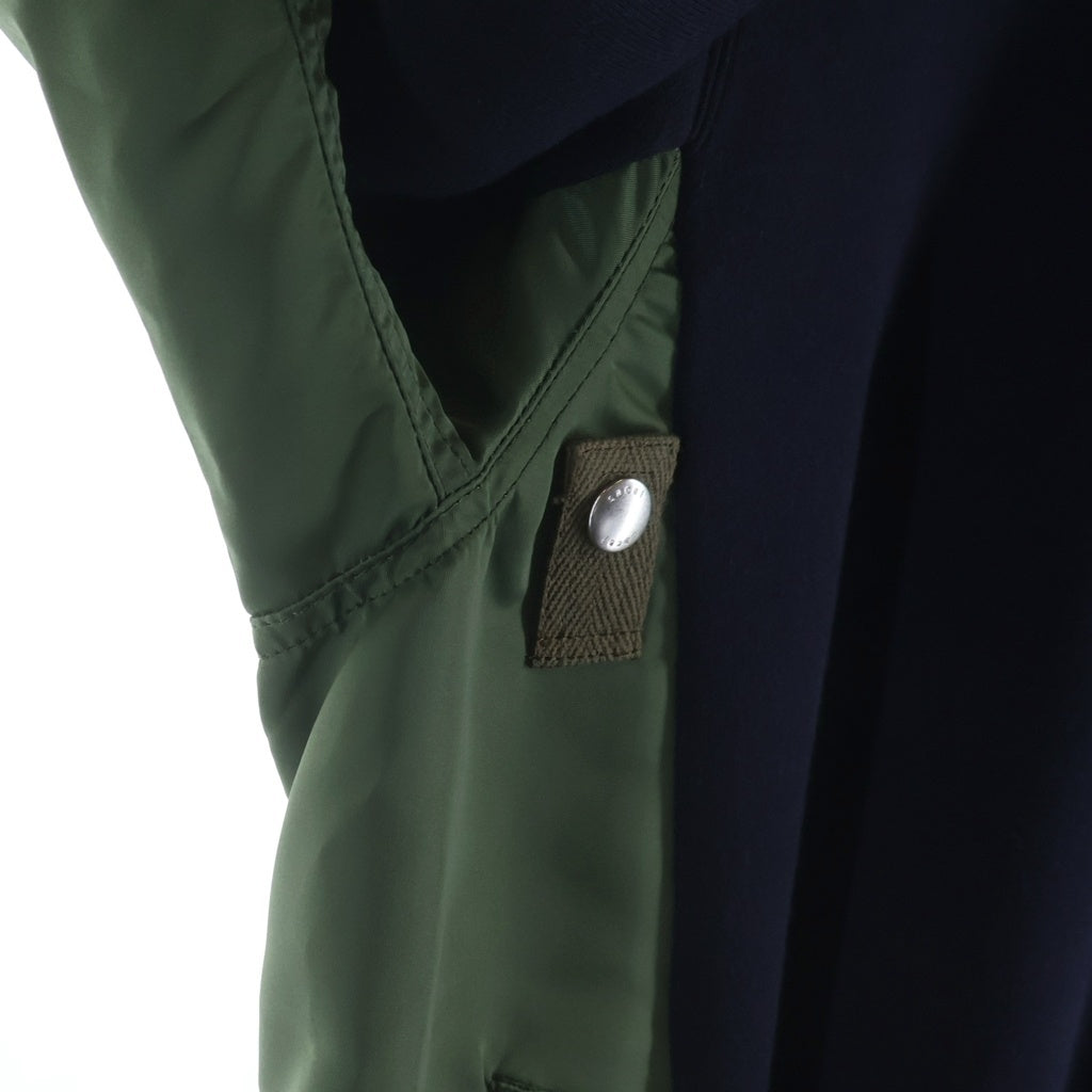 Sacai(サカイ) 23AW HYBRID PARKA ハイブリッド ドッキング プルオーバースウェットパーカー フーディー ネイビー/カーキ SCM-057