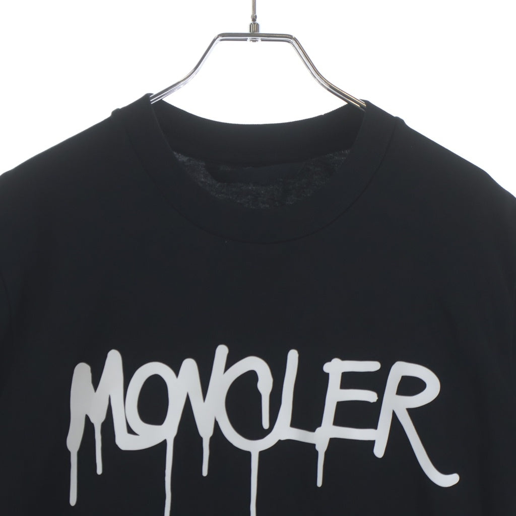 MONCLER(モンクレール) 23AW T-SHIRT SS ロゴプリント クルーネック半袖Tシャツ カットソー ブラック I20918C00013
