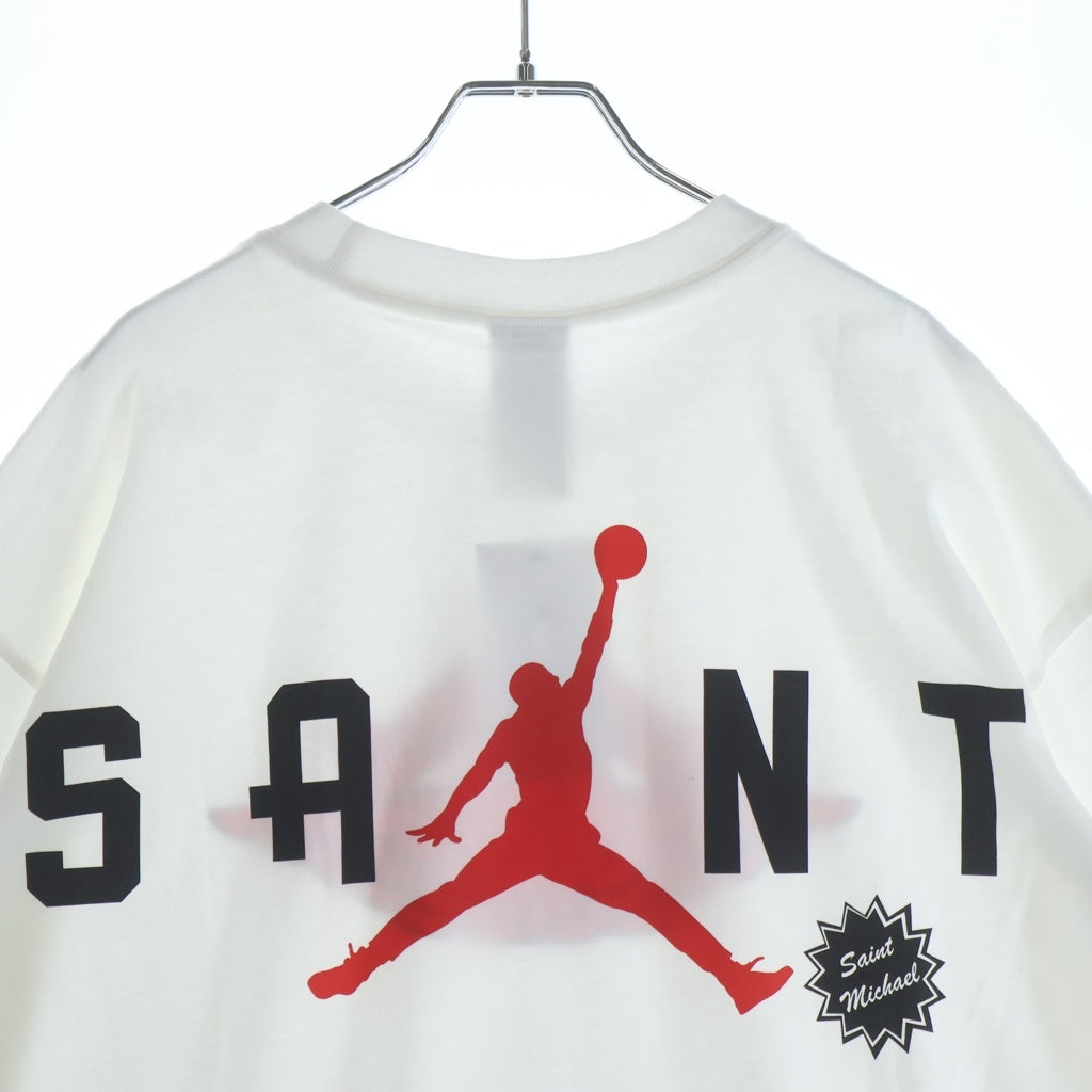NIKE(ナイキ) 26SS ×SAINT MICHAEL M J SM SS TEE セントマイケル 両面ロゴTシャツ 半袖クルーネックカットソー ホワイト SM-MK8-0000-J07 FV4716-100
