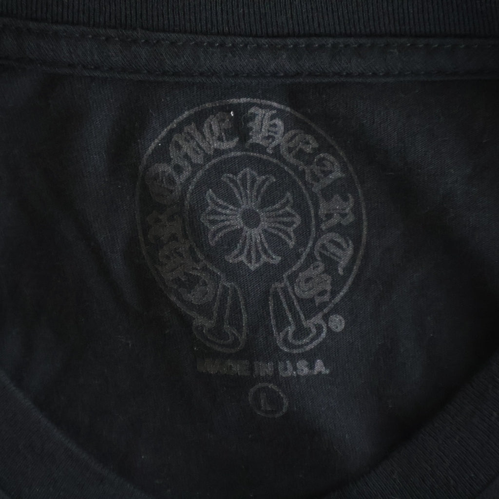 CHROME HEARTS(クロムハーツ) CAMO HORSESHOE L/S TEE バックホースシュー アームロゴ カモ柄プリント クルーネック 長袖Tシャツ カットソー ブラック