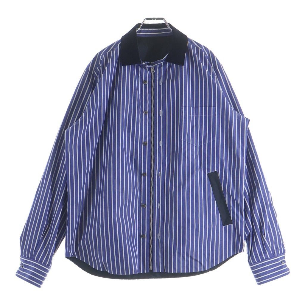 Sacai(サカイ) 20SS Reversible Shirt Blouson リバーシブル ジップアップ シャツブルゾン ジャケット ブラック/ブルー 20-02366M
