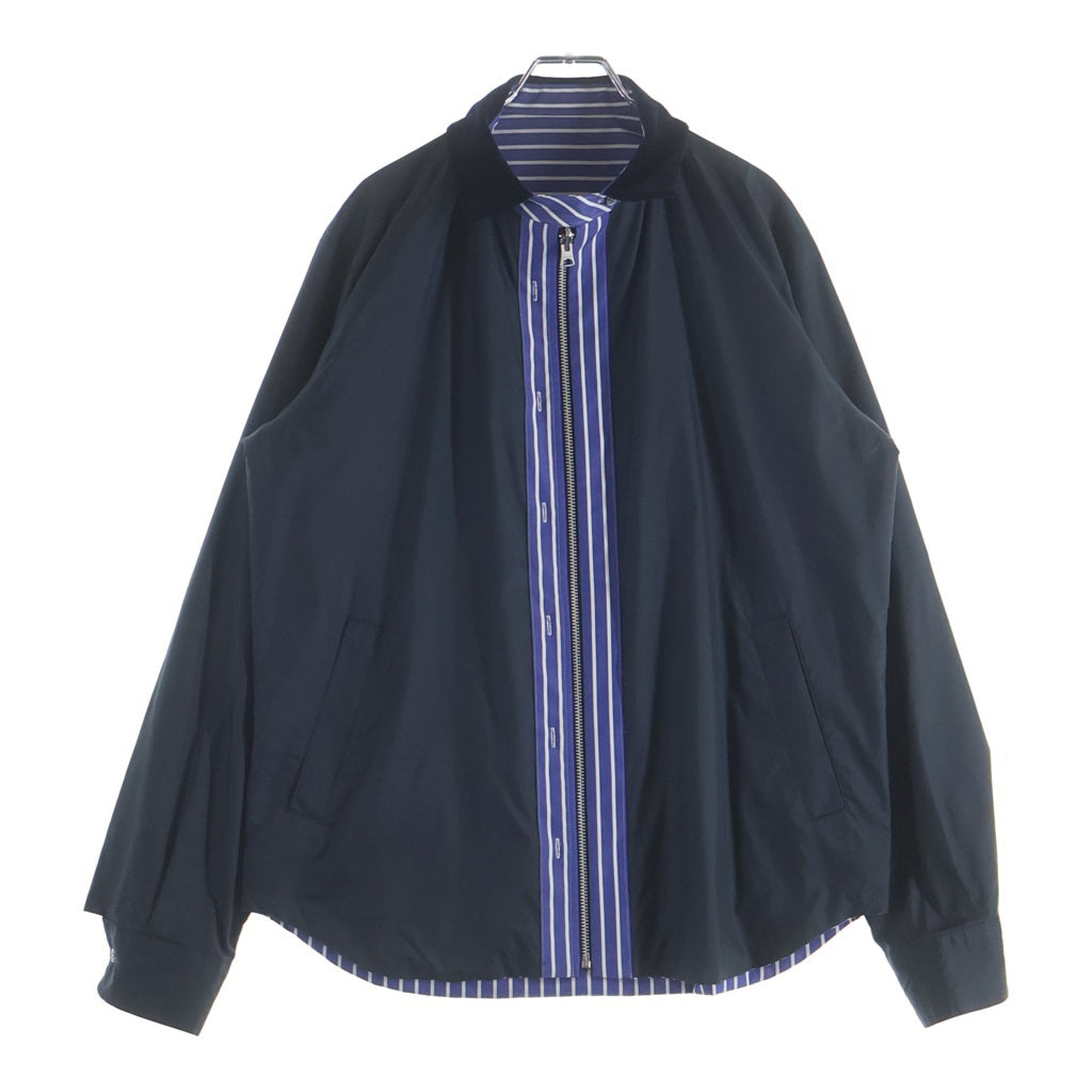 Sacai(サカイ) 20SS Reversible Shirt Blouson リバーシブル ジップアップ シャツブルゾン ジャケット ブラック/ブルー 20-02366M