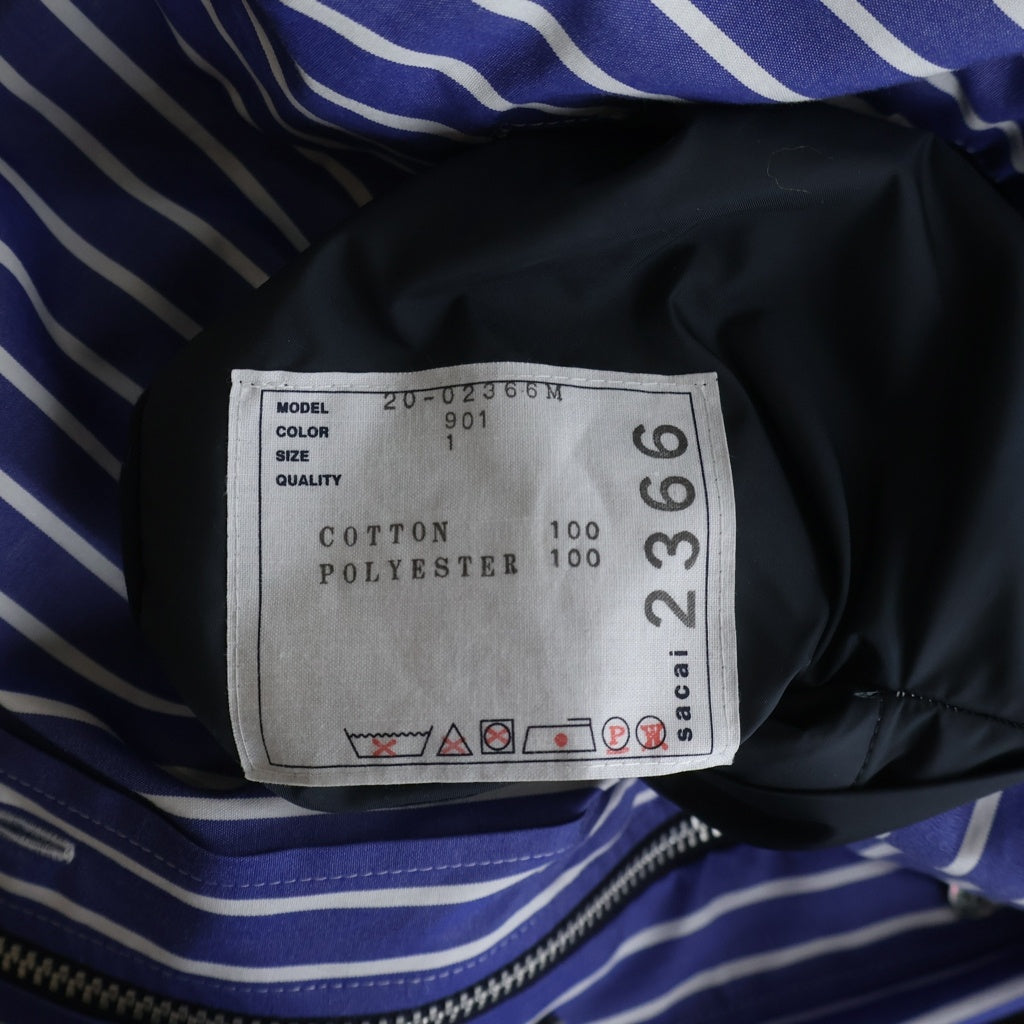 Sacai(サカイ) 20SS Reversible Shirt Blouson リバーシブル ジップアップ シャツブルゾン ジャケット ブラック/ブルー 20-02366M