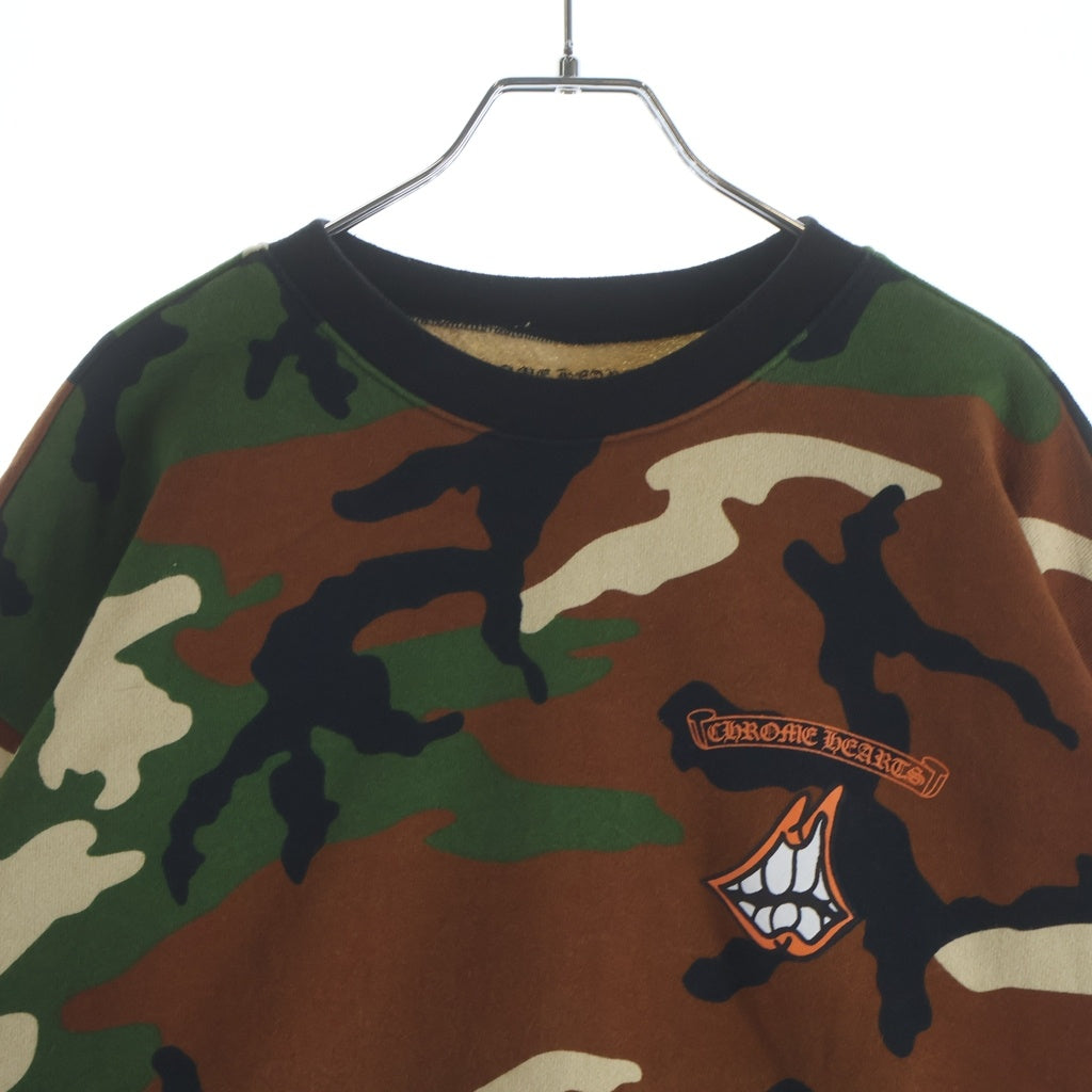 CHROME HEARTS(クロムハーツ) ×MATTY BOY PPO CAUTION CREW マッティボーイ カモフラ総柄 チョンパープリント クルーネックスウェットトレーナー カーキ