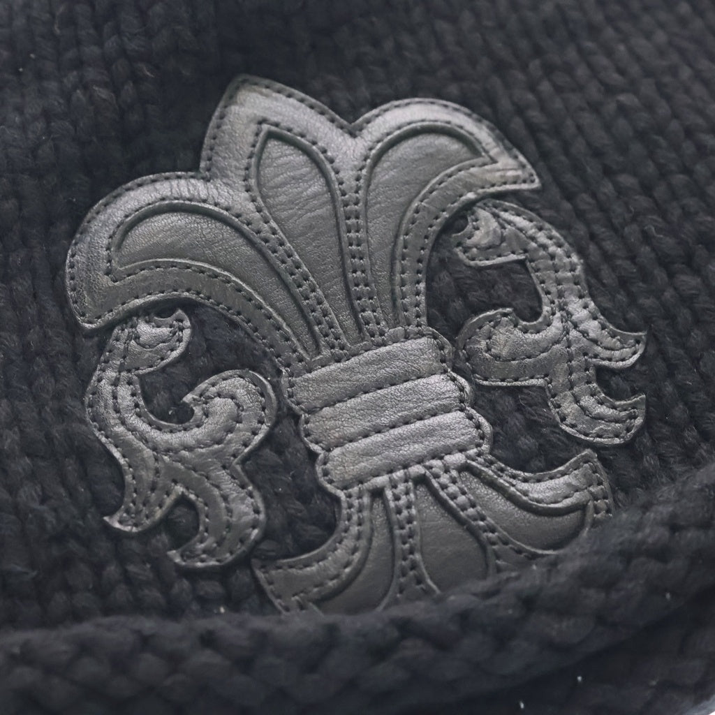 CHROME HEARTS(クロムハーツ) BEANIE CASH BS FLARE BSフレアパッチ ニットビーニー キャップ 帽子 ブラック
