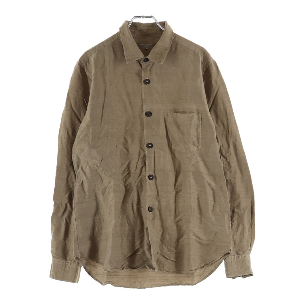 COMME des GARCONS HOMME(コムデギャルソンオム) 02AW AD2002 長袖リネンシャツ ブラウン HI-B015