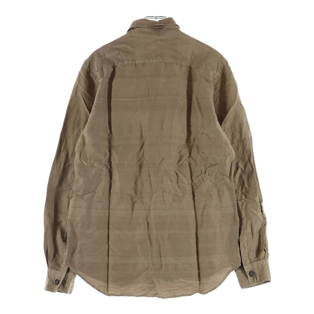 COMME des GARCONS HOMME(コムデギャルソンオム) 02AW AD2002 長袖リネンシャツ ブラウン HI-B015