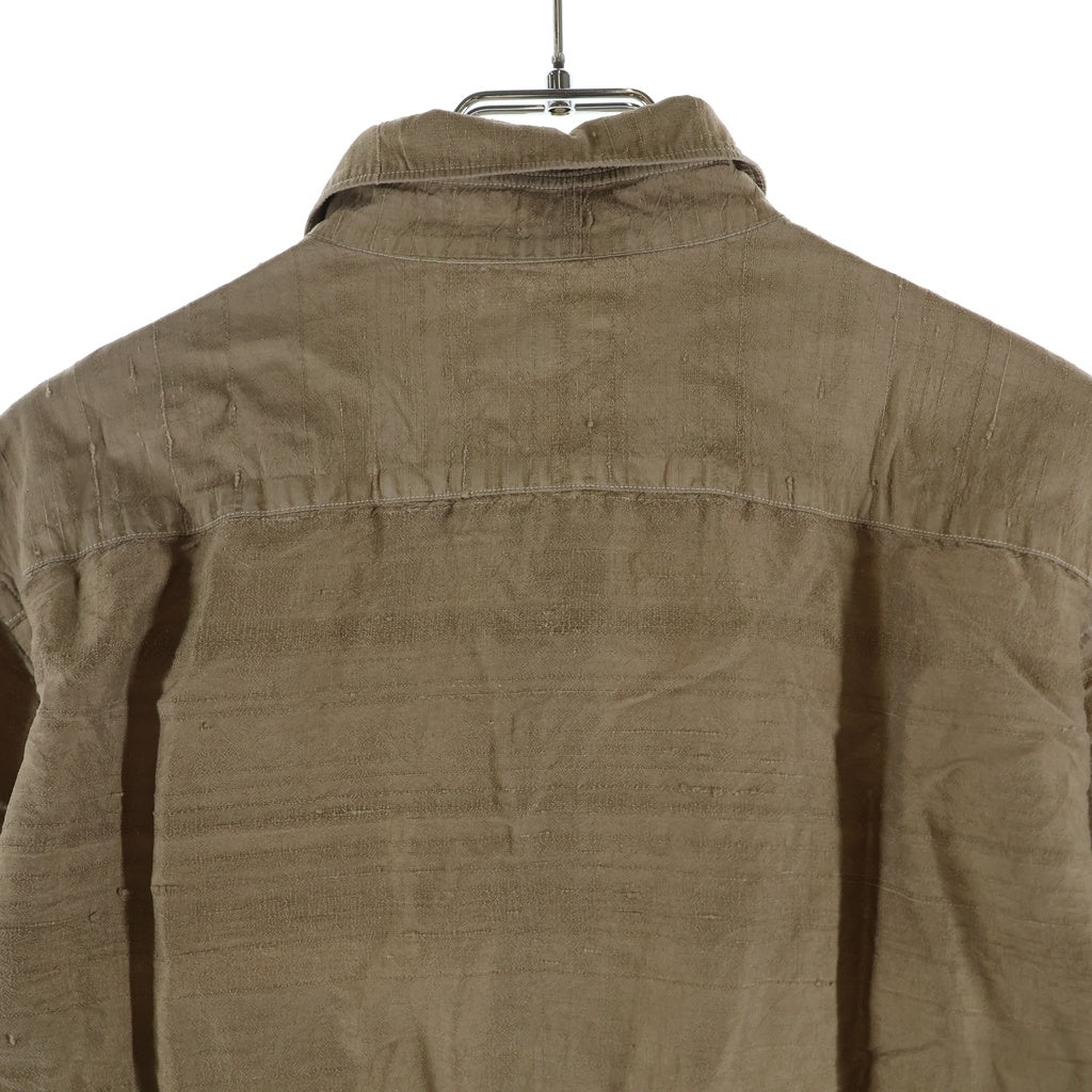 COMME des GARCONS HOMME(コムデギャルソンオム) 02AW AD2002 長袖リネンシャツ ブラウン HI-B015