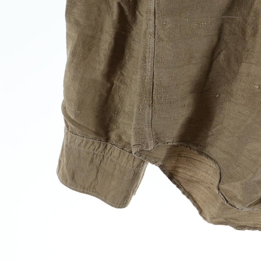 COMME des GARCONS HOMME(コムデギャルソンオム) 02AW AD2002 長袖リネンシャツ ブラウン HI-B015