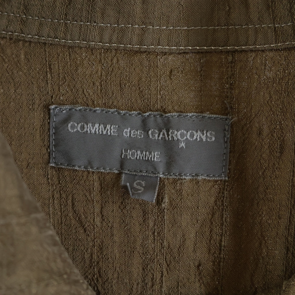COMME des GARCONS HOMME(コムデギャルソンオム) 02AW AD2002 長袖リネンシャツ ブラウン HI-B015