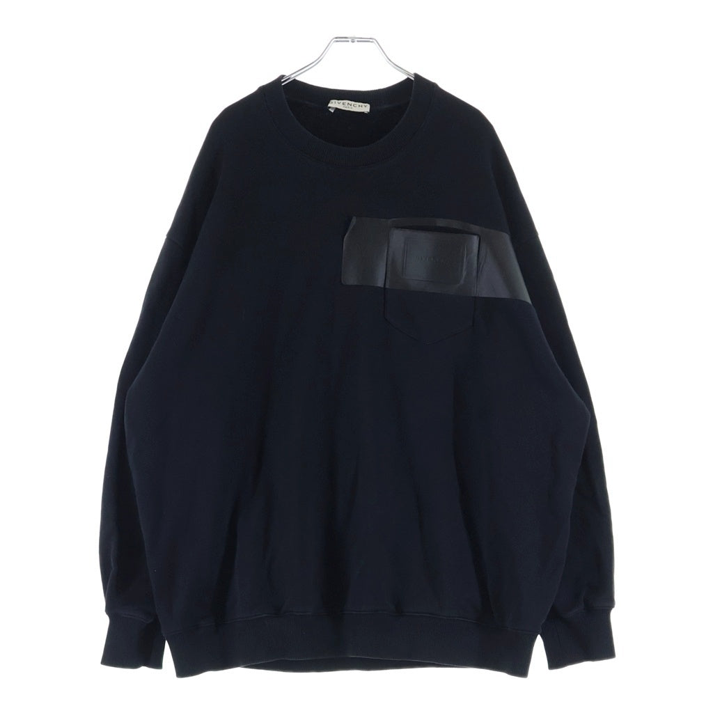 GIVENCHY(ジバンシィ) 胸テープデザイン クルーネックスウェットトレーナー ブラック BMJ0AC305B
