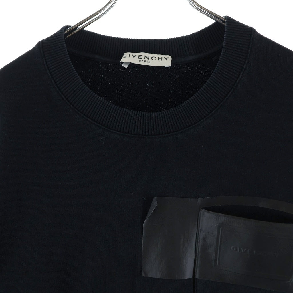 GIVENCHY(ジバンシィ) 胸テープデザイン クルーネックスウェットトレーナー ブラック BMJ0AC305B