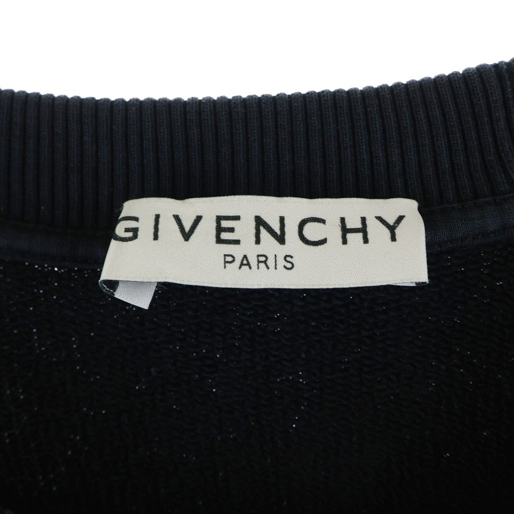 GIVENCHY(ジバンシィ) 胸テープデザイン クルーネックスウェットトレーナー ブラック BMJ0AC305B