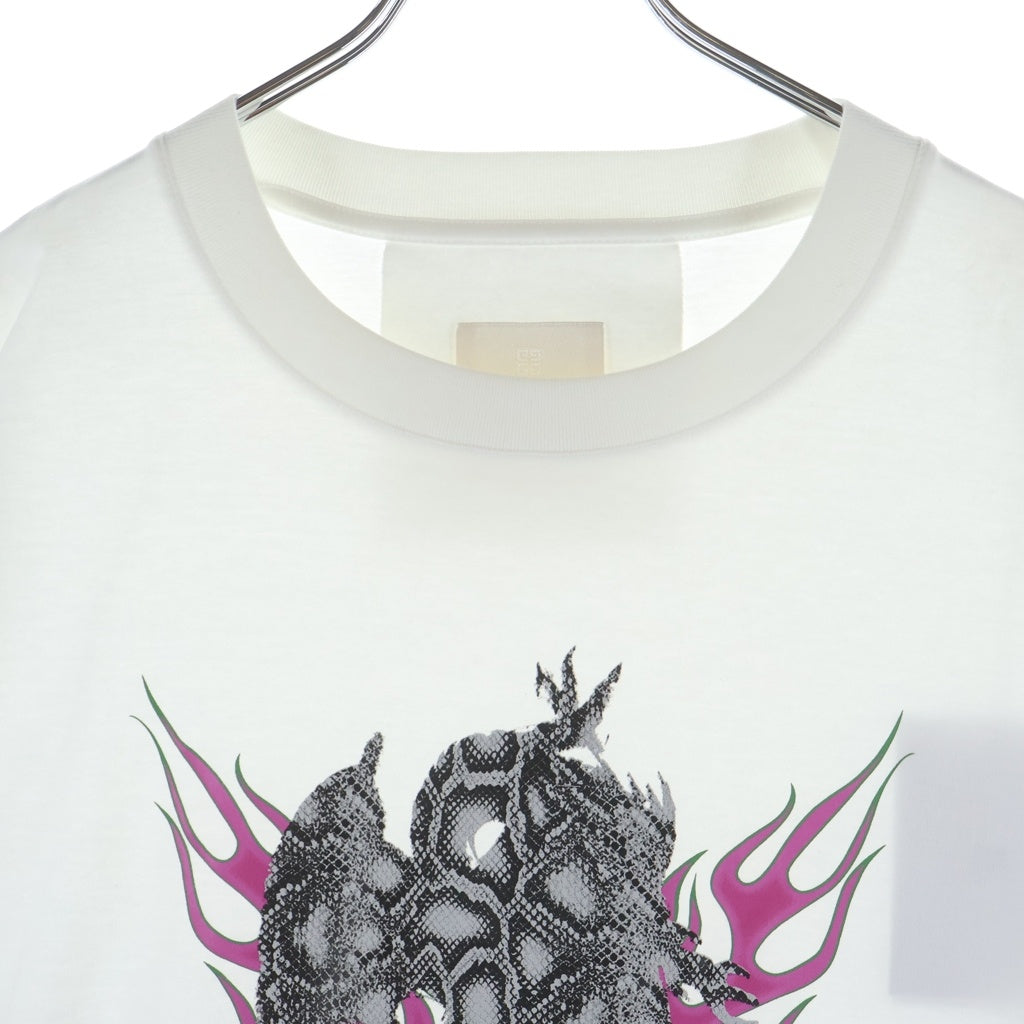 GIVENCHY(ジバンシィ) 24SS BOXY S/S T-SHIRT フロントプリントTシャツ 半袖クルーネックカットソー ホワイト BM71JB3YJY