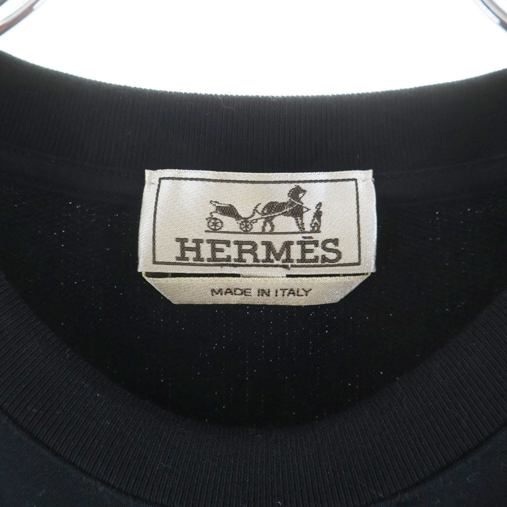 HERMES(エルメス) 26SS C.D.S.CREWNECK SWEATER CDSロゴワッペン クルーネックスウェットトレーナー ブラック H657770HA