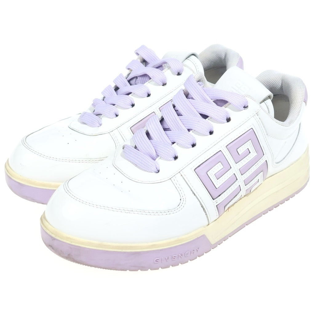 GIVENCHY(ジバンシィ) G4 エナメルレザー ローカットスニーカー レディース ホワイト/パープル