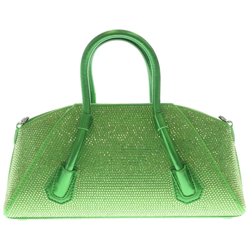GIVENCHY(ジバンシィ) MINI ANTIGONA STRETCH BAG ミニ アンティゴナ ストレッチ ラインストーン装飾 2WAY ハンドバッグ ショルダーバッグ グリーン BB50RHB1X0 レディース