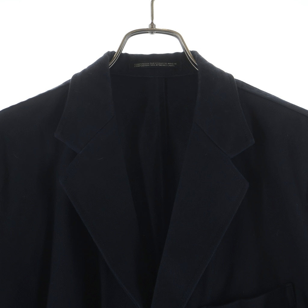 Yohji Yamamoto POUR HOMME(ヨウジヤマモト プールオム) 16SS TAILORED JACKET バックファスナー コットン シングルテーラードジャケット ネイビー HO-J71-042