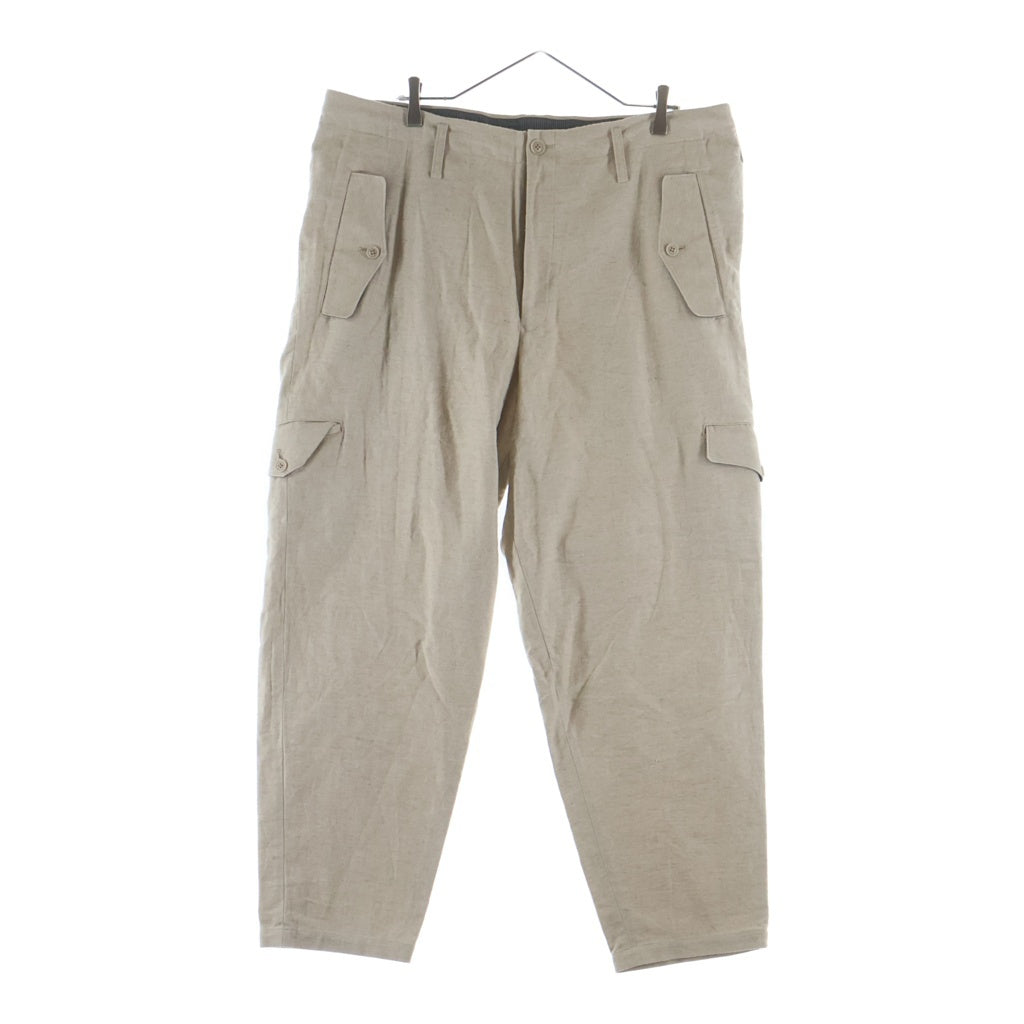 Y's for men(ワイズフォーメン) 24AW Z-Flap Pants リネン混 Zフラップ ワイドパンツ ベージュ MO-P15-008