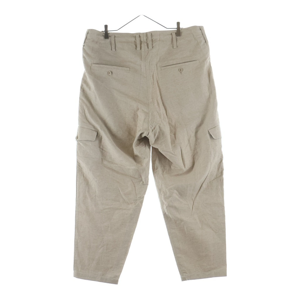 Y's for men(ワイズフォーメン) 24AW Z-Flap Pants リネン混 Zフラップ ワイドパンツ ベージュ MO-P15-008