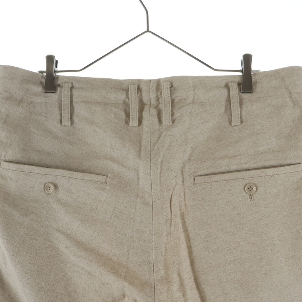 Y's for men(ワイズフォーメン) 24AW Z-Flap Pants リネン混 Zフラップ ワイドパンツ ベージュ MO-P15-008