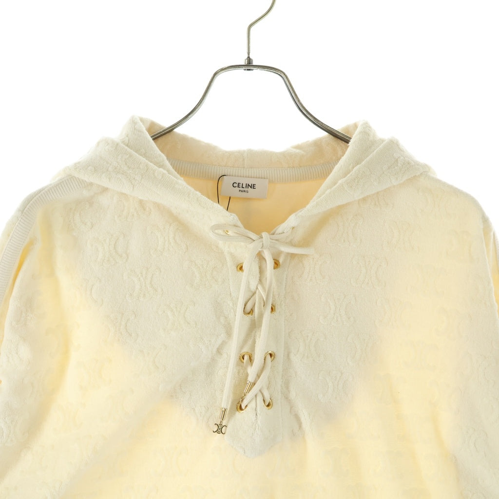 CELINE(セリーヌ) TRIOMPHE BAJA TERRY CLOTH COTTON HOODIE トリオンフ バハ テリークロス パイル地 コットンパーカー フーディー レディース ベージュ RY0760933.01EM