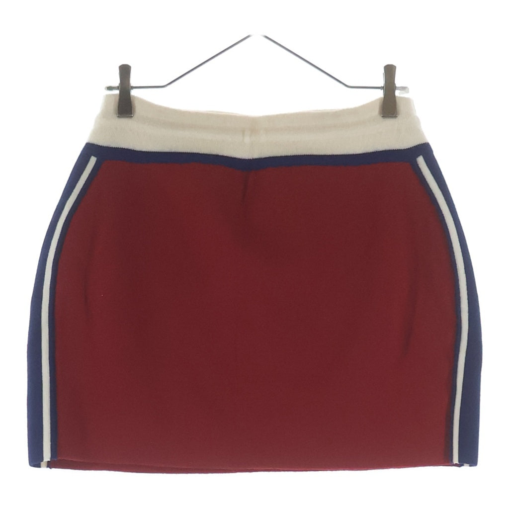 CELINE(セリーヌ) 23SS TRIOMPHE MINI WOOL SKIRT トリオンフ ミニウールスカート レディース レッド/ネイビー 2AE08245T.27RN