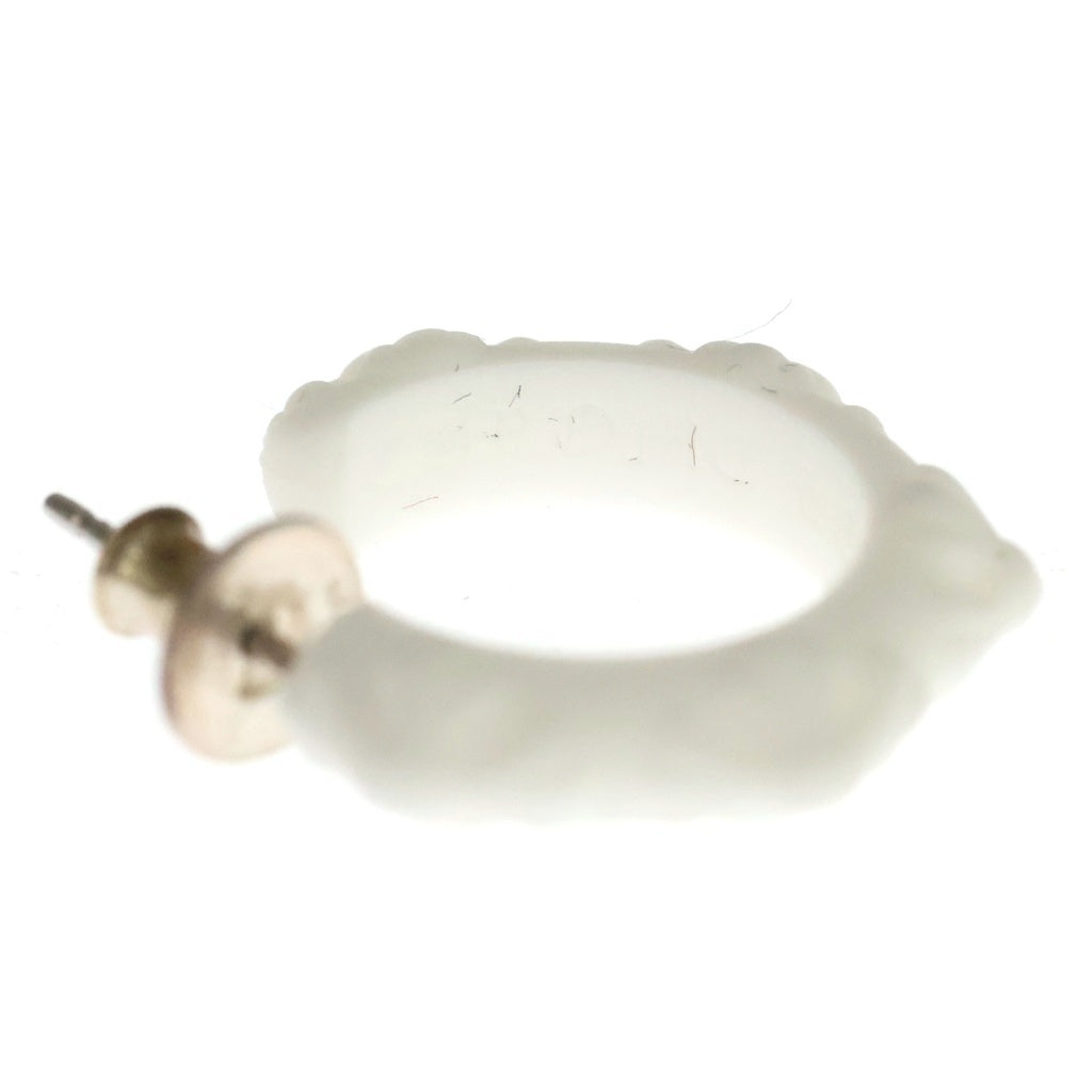 CHROME HEARTS(クロムハーツ) RUBBER HOOP CROSS SML クロスバンドフープ シリコンラバーピアス ホワイト