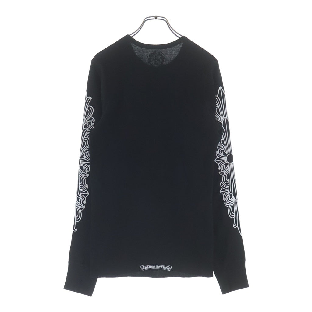 CHROME HEARTS(クロムハーツ) Thermal L S 袖フローラルプリント サーマル長袖Tシャツ カットソー ブラック