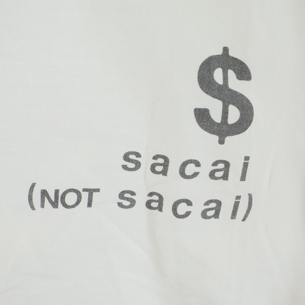 Sacai(サカイ) 17AW ×FRAGMENT DESIGN フラグメントデザイン コットン ロゴプリント 長袖シャツ ホワイト 16-01191M