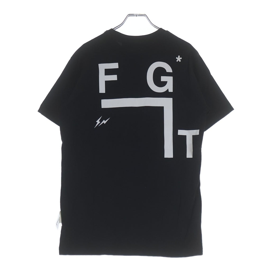 FRAGMENT DESIGN(フラグメントデザイン) ×A-COLD-WALL アコールドウォール フロントプリント コットン クルーネック半袖Tシャツ カットソー ブラック