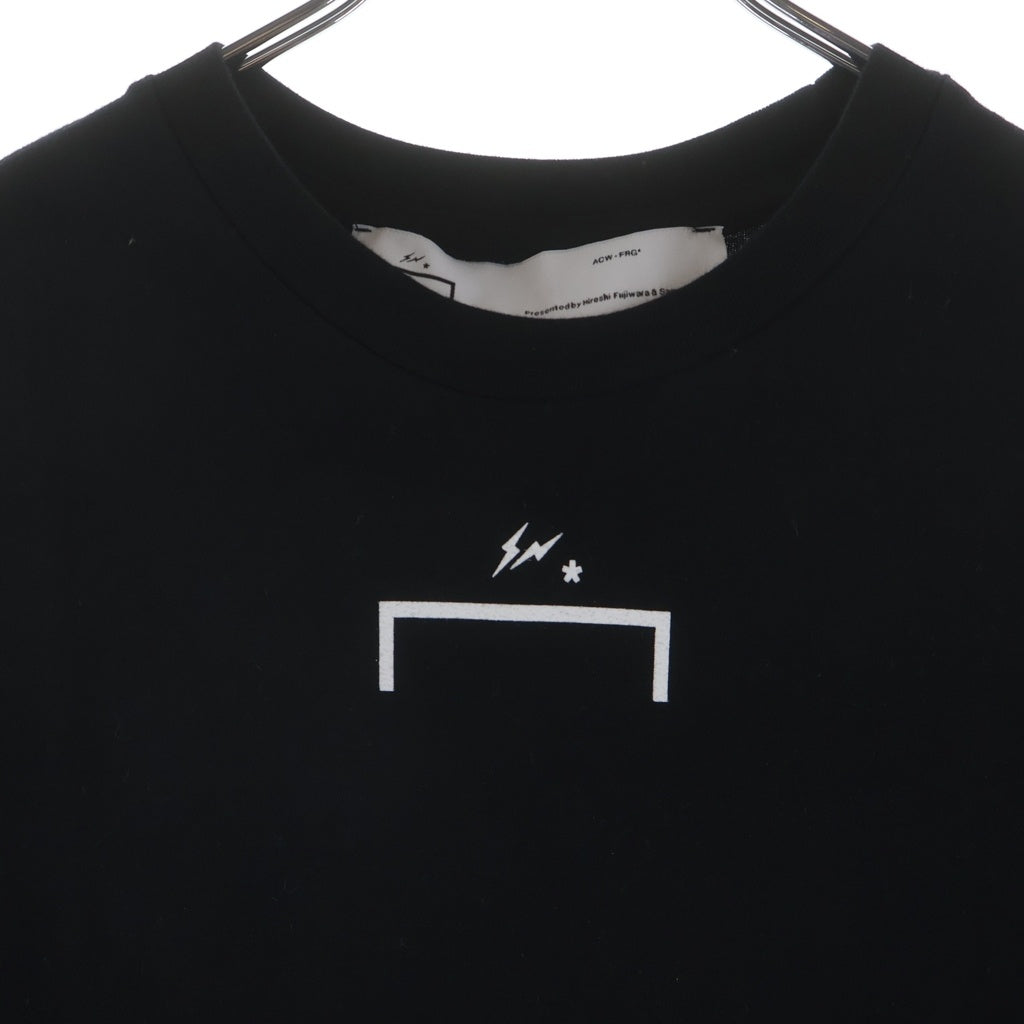 FRAGMENT DESIGN(フラグメントデザイン) ×A-COLD-WALL アコールドウォール フロントプリント コットン クルーネック半袖Tシャツ カットソー ブラック
