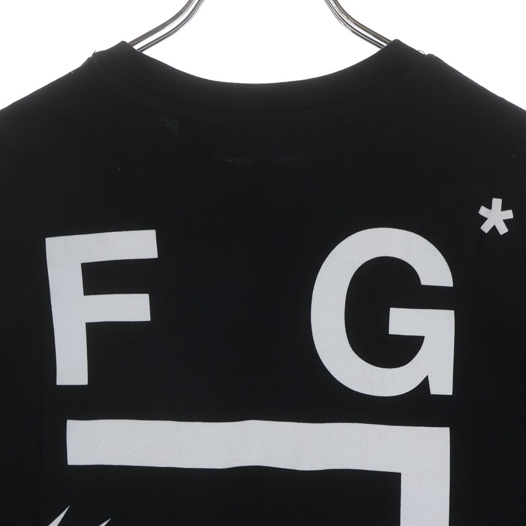 FRAGMENT DESIGN(フラグメントデザイン) ×A-COLD-WALL アコールドウォール フロントプリント コットン クルーネック半袖Tシャツ カットソー ブラック