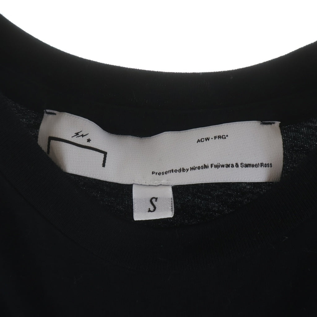 FRAGMENT DESIGN(フラグメントデザイン) ×A-COLD-WALL アコールドウォール フロントプリント コットン クルーネック半袖Tシャツ カットソー ブラック