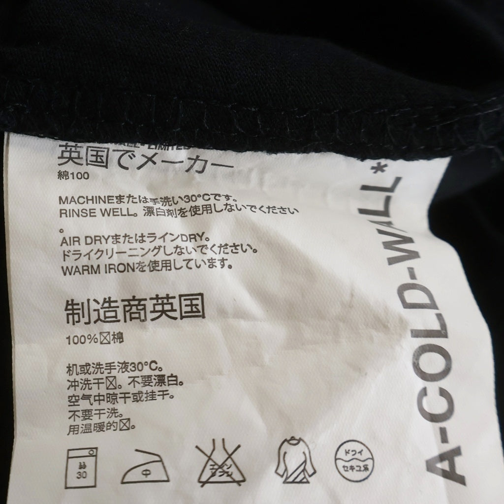 FRAGMENT DESIGN(フラグメントデザイン) ×A-COLD-WALL アコールドウォール フロントプリント コットン クルーネック半袖Tシャツ カットソー ブラック