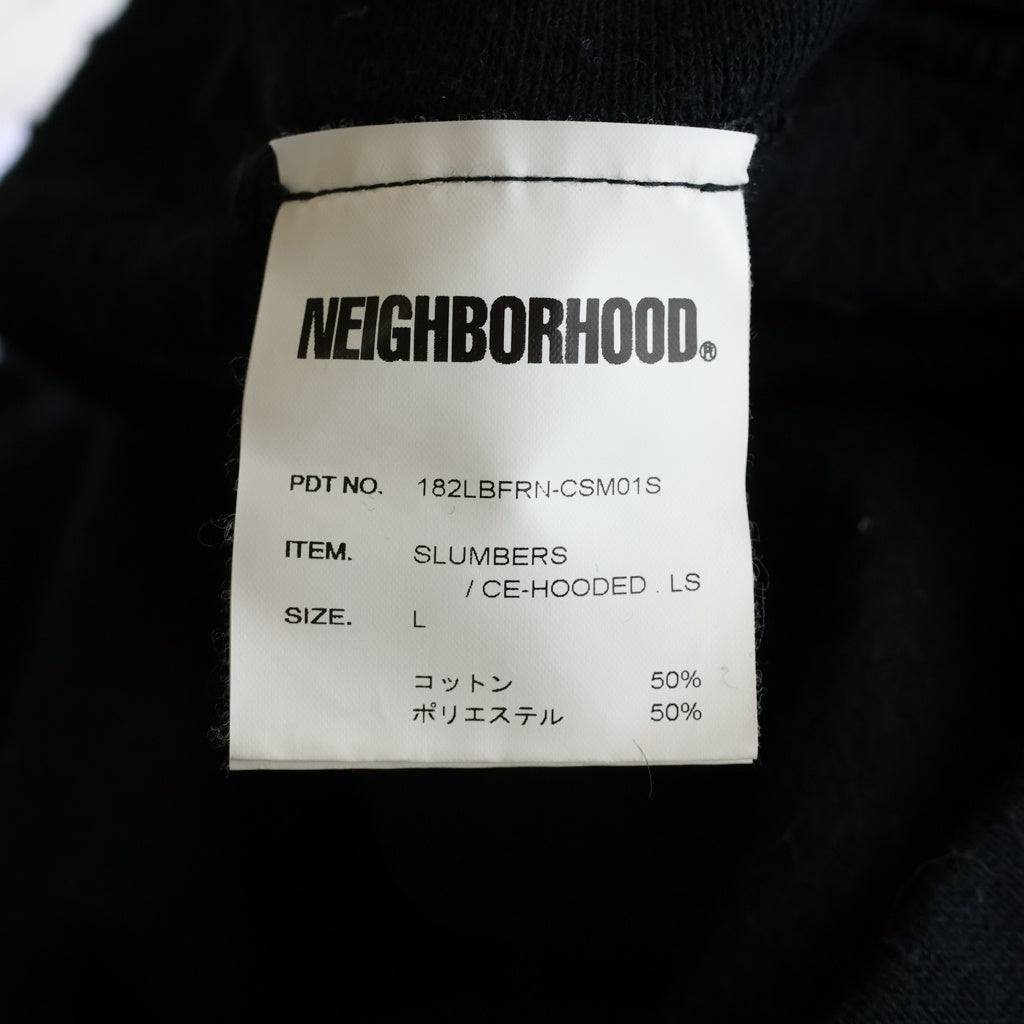 NEIGHBORHOOD(ネイバーフッド) 18AW ×FRAGMENT DESIGN SLUMBERS/CE-HOODED LS フラグメントデザイン スランバーズ プルオーバーフーディー パーカー ブラック 182LBFRN-CSM01S