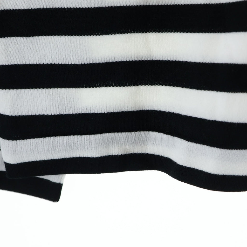 COMME des GARCONS(コムデギャルソン) AD2020 ボーダー ロゴプリント クルーネック長袖Tシャツ カットソー レディース ブラック/ホワイト OZ-T213