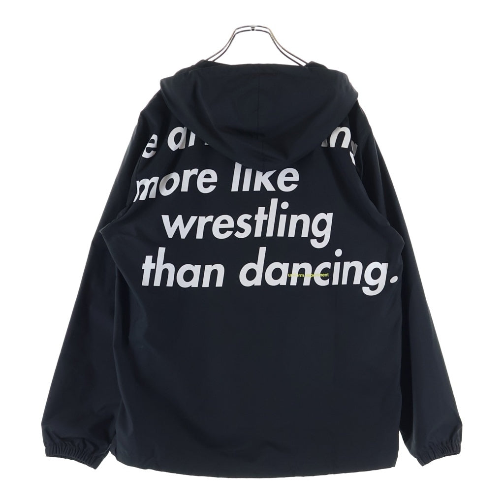 UNIFORM EXPERIMENT(ユニフォームエクスペリメント) 18SS PHILOSOPHY HOODED BLOUSON フィロソフィー フーデッドブルゾン ジップアップジャケット ブラック UE-180047