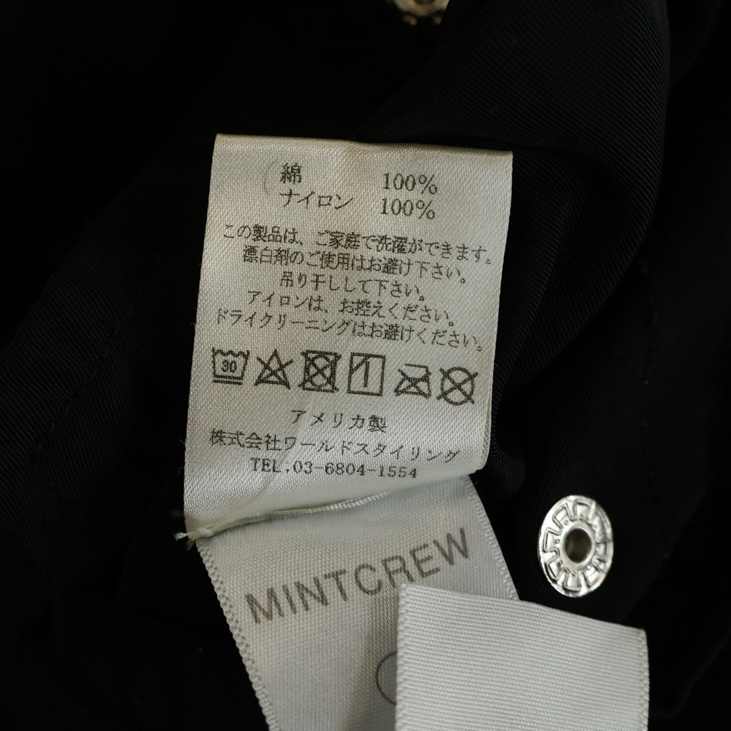 MINTCREW(ミントクルー) MA-1 デニムジャケットドッキング ナイロン ボンバージャケット インディゴ/ブラック