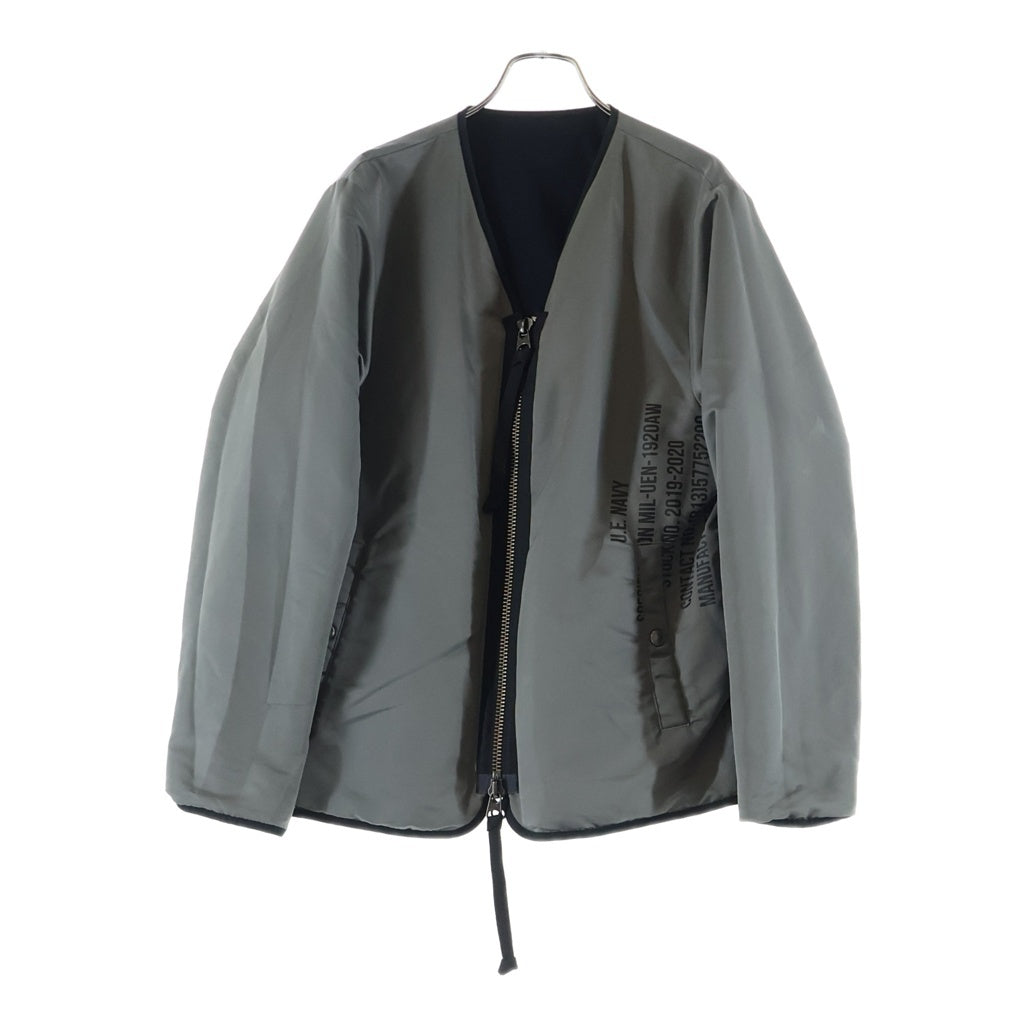 UNIFORM EXPERIMENT(ユニフォームエクスペリメント) 19AW REVERSIBLE ZIP LINER リバーシブル ジップアップライナージャケット ブラック UE-192006