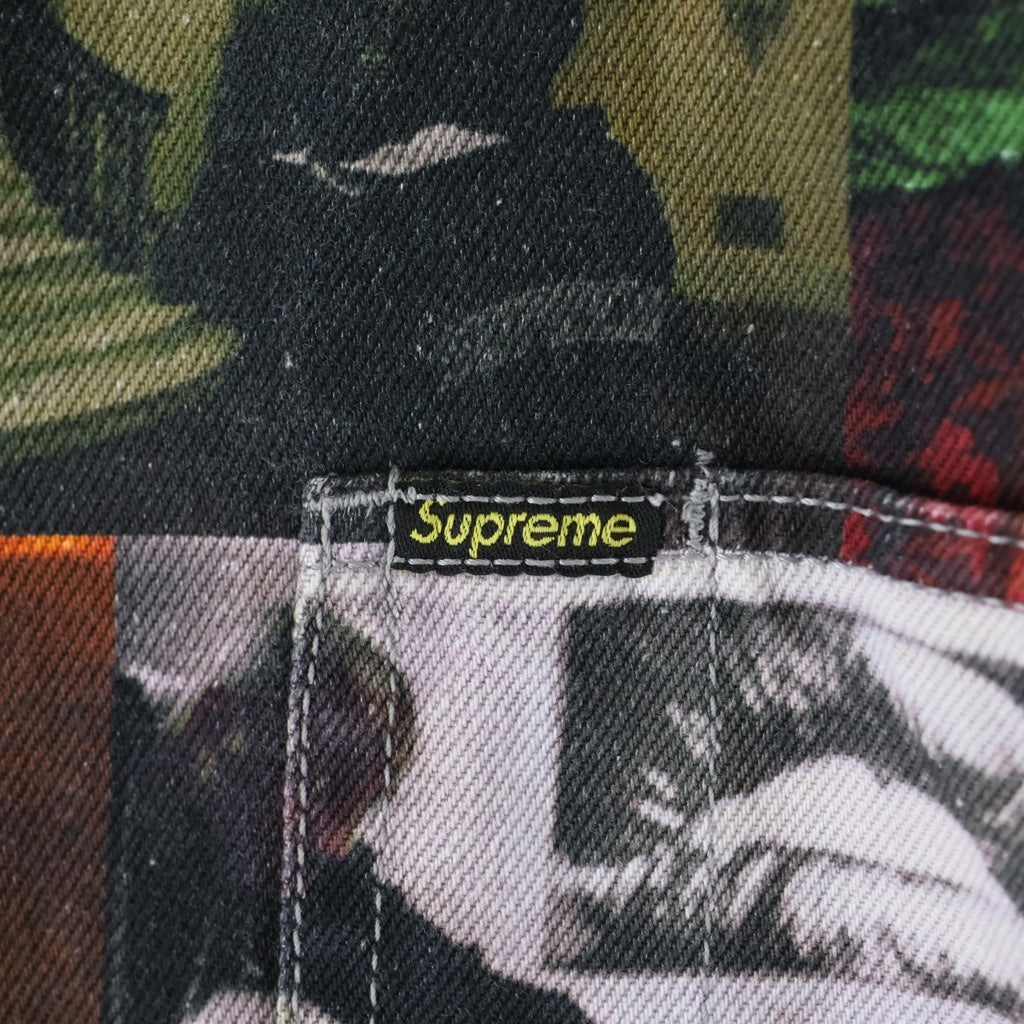 SUPREME(シュプリーム) 21AW Nas and DMX Collage Denim Chore Coat ナズアンドDMX 総柄 カレッジデニムチョアコート ジャケット マルチカラー
