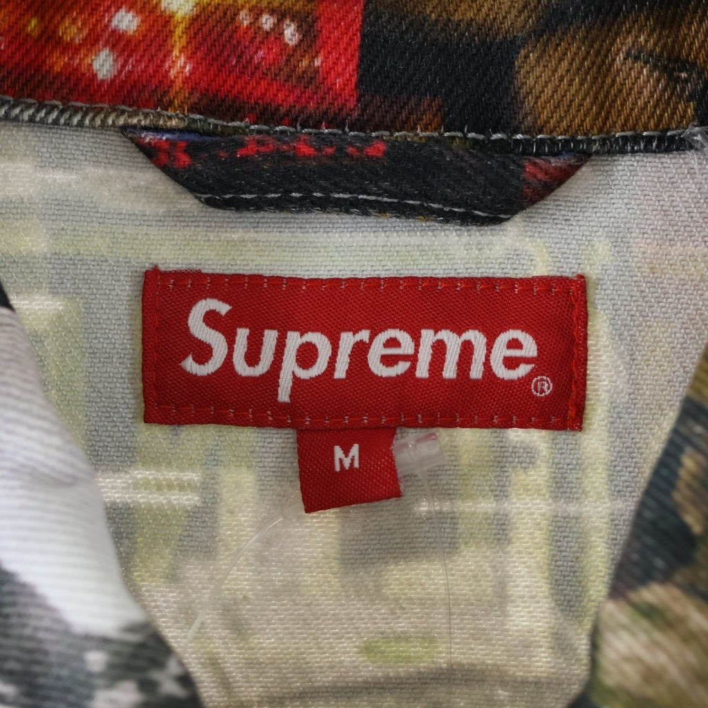 SUPREME(シュプリーム) 21AW Nas and DMX Collage Denim Chore Coat ナズアンドDMX 総柄 カレッジデニムチョアコート ジャケット マルチカラー