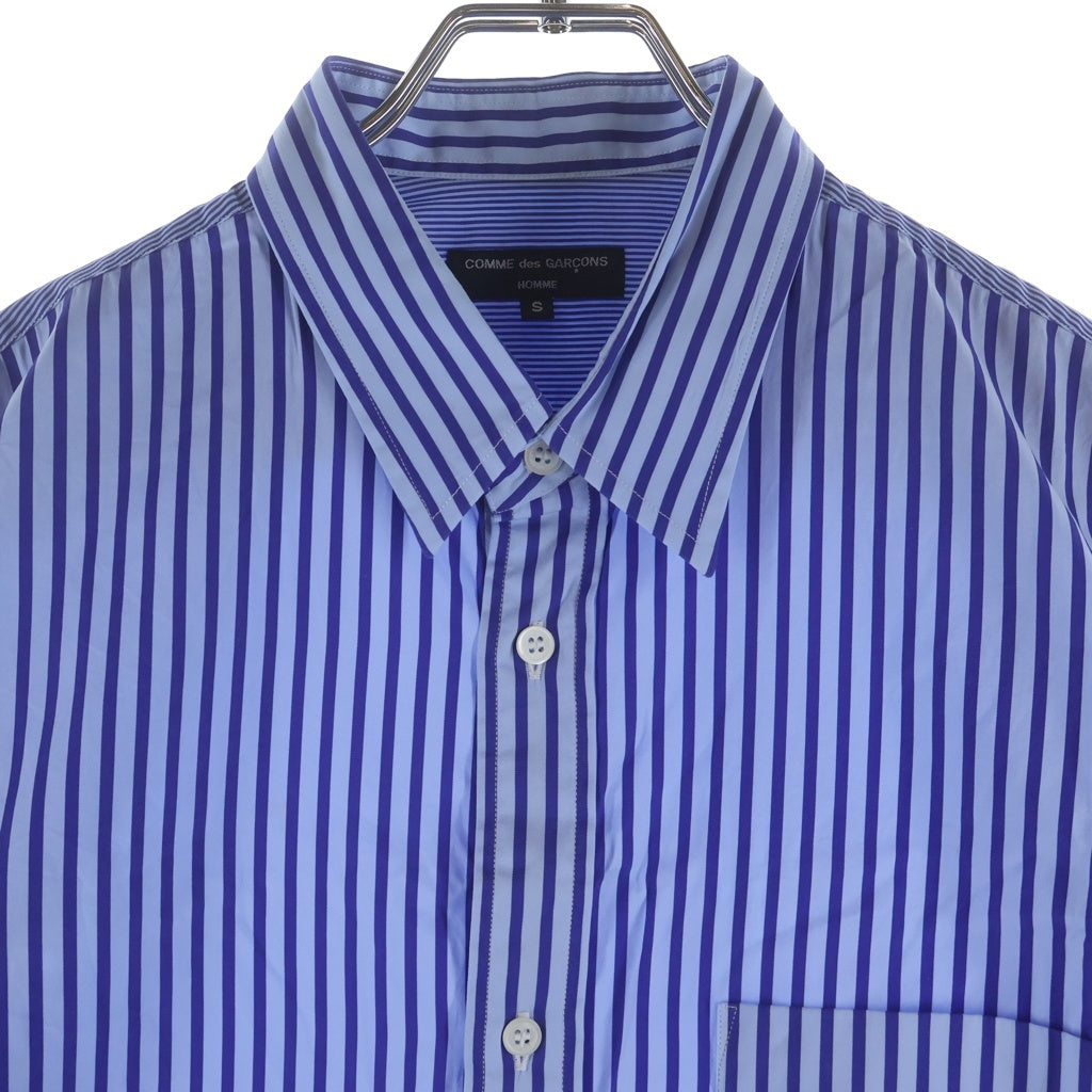 COMME des GARCONS HOMME(コムデギャルソンオム) 21SS AD2020 袖切替 長袖コットンストライプシャツ ブルー HG-B013
