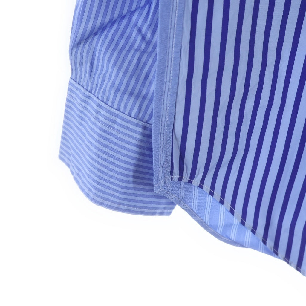 COMME des GARCONS HOMME(コムデギャルソンオム) 21SS AD2020 袖切替 長袖コットンストライプシャツ ブルー HG-B013