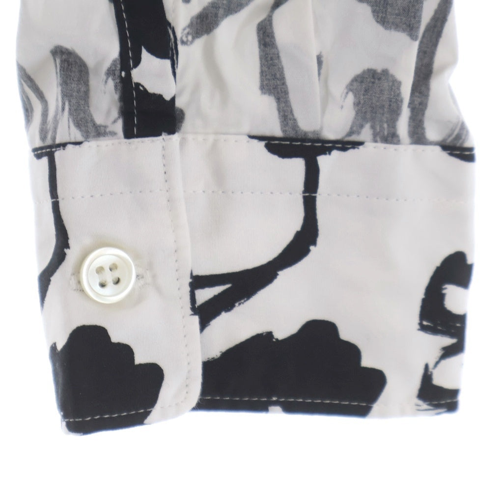 COMME des GARCONS HOMME DEUX(コムデギャルソン オムドゥ) 21SS AD2020 袖インサイドアウト ライオン総柄 長袖コットンシャツ ホワイト/ブラック DG-B034